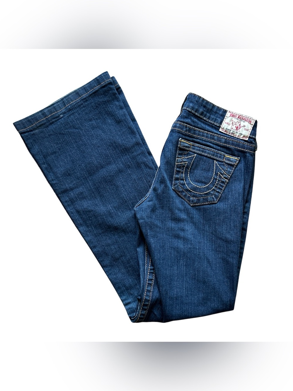 Y2K “True Religion” Medium Wash Low Rise Flare Denim Jeans